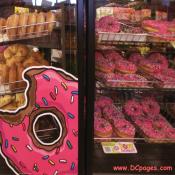 Pink-frosted Sprinklicious doughnuts are sent in fresh daily.
