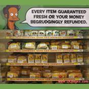 MMMM Fresh Sandwiches. Savor their Sandwichy Goodness. Apu promise - "Every item garanteed fresh or your money begrudgingly refunded."