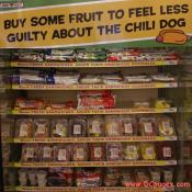 Buy some fruit to feel less guilty about the chili dog.