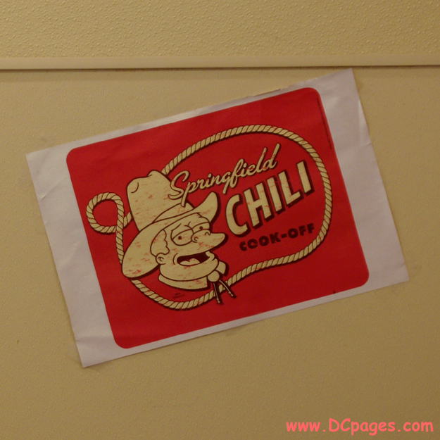 Wall Poster - Barney promoting the Springfield CHILI Cook-Off.