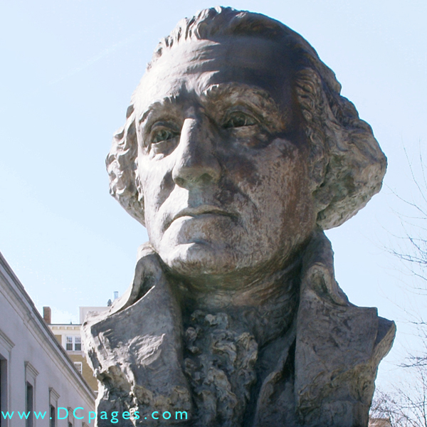 Bust of George Washington is located in the North garden of the Supreme Council Building.