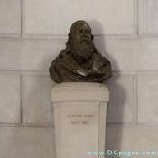 A Bronze Bust of Albert Pike, an early advocate of native American rights.
