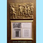 Cornerstone Hall of Freedom - This article states that the upper panel of the monumental bronze doors of the U.S. Capitol depicts President and Brother George Washington, a trowel in his right hand, laying the cornerstone of the United States Capitol with Masonic ceremonies on Sept 18, 1793.