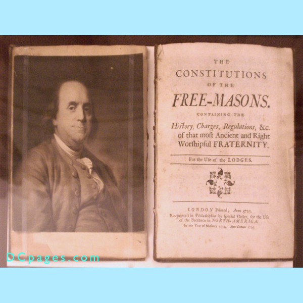 Robert Burns Library - The first Masonic book printed in America by Benjamin Franklin in 1734 is Andersons Constitutions.