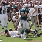 Washington Redskins Home Opener - Team leader Jon Jansen suffered a fractured dislocation of his right ankle in Sunday's season opener against Miami at FedExField. 