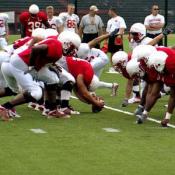 The Terps scrimmage for the first time in full pads.