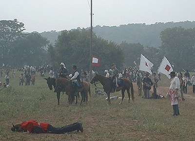 The First Battle of Bull Run: The Aftermath.  The Southerners were too tired to pursue the Union.    