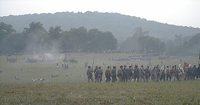 The First Battle of Bull Run: Smoke on the Battlefield. The Union begins to pull back.  