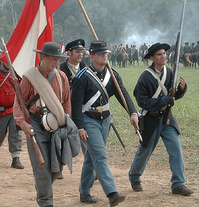The First Battle of Bull Run: Stars and Stripes.  Stonewall Jackson drives back the Union troops.  