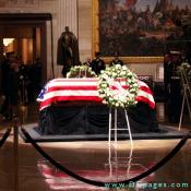 The Remains of the Honorable Gerald Ford guarded with in the United States Capitol Rotunda.