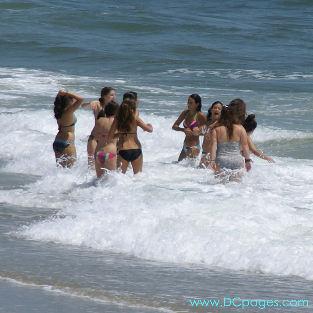 Ocean City - These girls take a refreshing dip in the ocean to cool down.
