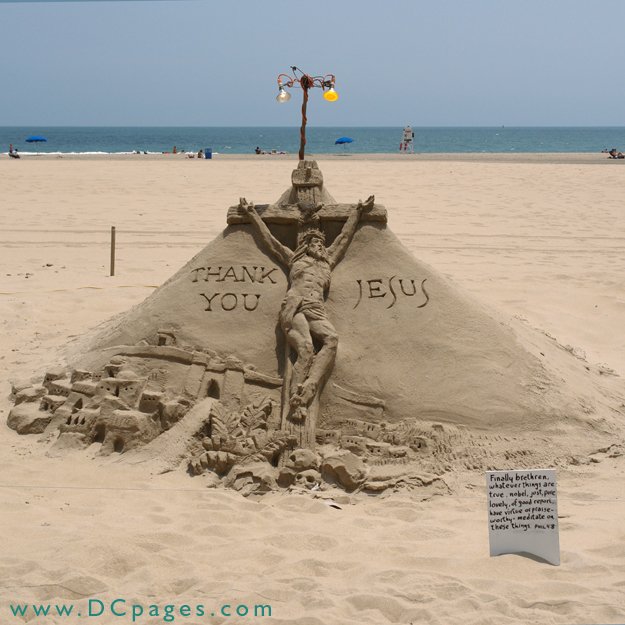 Ocean City - One of three fantastic sand sculptures by Randy Hofman on display at the beach in Ocean City.