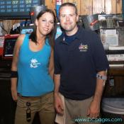 Ocean City - Kelly serving drinks at Seacrets with the bar manager.
 