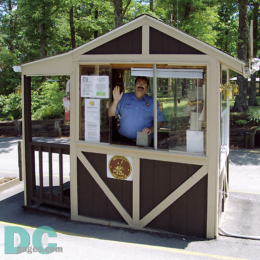John Barnes handles front gate security for North Fork Resort. John enjoys meeting people from accross the country.