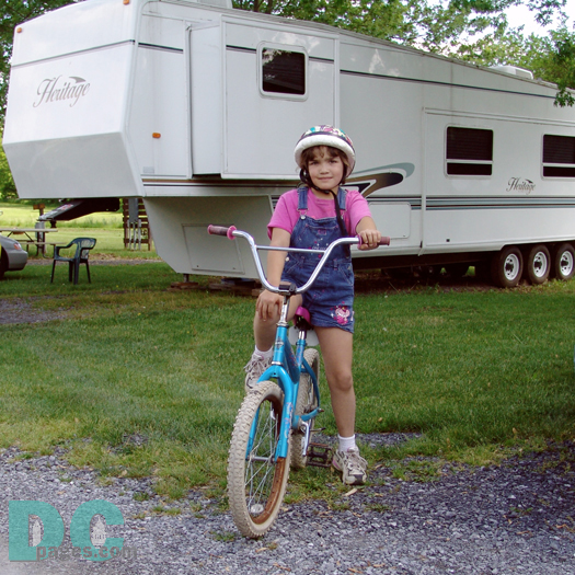 This young camper takes a leasurely bike ride around North Fork. Tel.540.636.2995