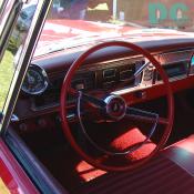 1965 Plymouth Belvedere II Station Wagon bone stock interior (minus the tach and the stereo). No buckets in this rod, it has the original bench seat. Note the tach marked a 5900RPM.