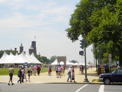 In between Independence and Constitution Avenue on the National Mall, tents filled with the sights and sounds of Mali, Scotland, and Appalachia