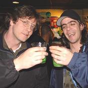 Doug and Toma toast to, "Pinching ladies who dont wear green on this day!" 