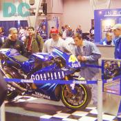 Valentino Rossi's Yamaha YZR-M1 GP class racer brought onlookers the rush of seeing the bike used by the fastest roadracer of all time. Some say he's not human!
