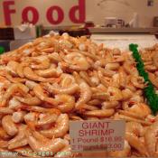 Giant shrimp just the right size for skewering.
