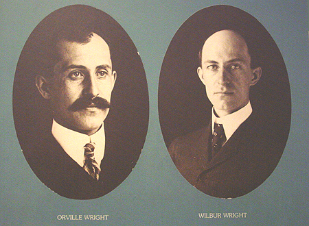 Here they are, the fathers of human flight, Orville and Wilbur Wright.
