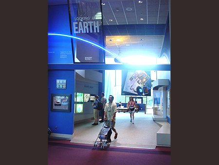 In this exhibit it shows space imagery of the Earths surface.