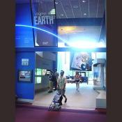 In this exhibit it shows space imagery of the Earths surface.