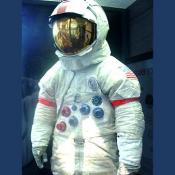 One of the lunar atronaut suits from one of the later missions to the moon.