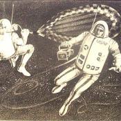 Early ideas of space suit designs.