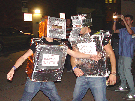 The Rockem Sockem Robots, were one of the nights entertainment in front of the bar,THE FRONT PAGE