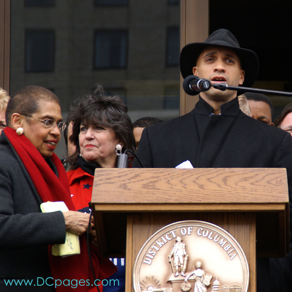Mayor Fenty expresses the demand for Voting Rights in DC. "Today is DC Emancipation Day. On this day in 1862, President Abraham Lincoln set the slaves of the District of Columbia free."