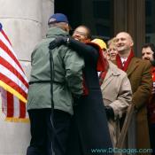 Former DC Mayor Anthony Allen "Tony" Williams gets a big hug from Congresswoman Eleanor Holmes Norton