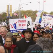 Congresswoman Eleanor Holmes Norton, Mayor Adrian M. Fenty, and the council lead the march.