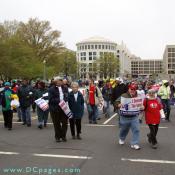 Demonstrators enjoy their march on Congress to make very clear demand Congressional Voting Rights for DC.