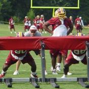 Redskins defense pushing the offensive line back.