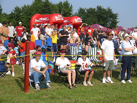 Redskins fans finding their seats for the afternoon practice.