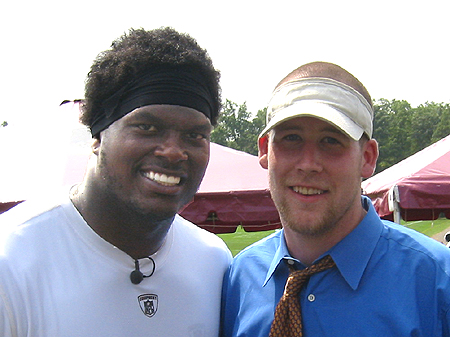 DCPages Sales Associate Ed Palmedo chillin with one of the best in the business, LB Lavar Arrington.