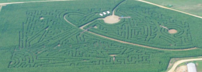 Is anyone left on Planet Earth unaware of The Lost Alot Maze? 


In 2004, DCpages reported that a saucer-shaped unidentified corn maze appeared in Fredericksburg, Virginia, accompanied by subsequent accounts of alien body sightings and the population People working for Belvedere Plantation were being replaced by alien duplicates of Adrian Fisher.


You walk the alien center and and end from the center. You won't know which way your going and where you are coming from without a good map that you will need to make.    