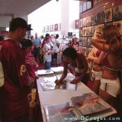The Washington Redskins cheerleaders took time to mingle with fans and take a few pictures.