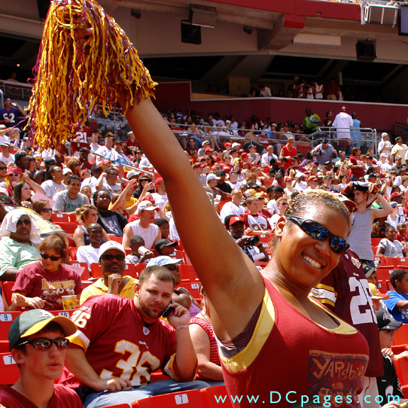 This fan is ready to cheer her team on.