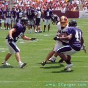 Ravens double team a Redskins Player.