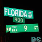 The 9:30 Club is located at the intersection of Florida Ave. and 9th St.