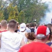A Howitzer signals the start of the 28th Marine Corps Marathon.   