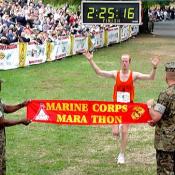 Peter Sherry, a 35-year-old Great Falls, Virginia native, was the first man to cross the finish line.