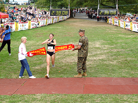 Hanscom completed the Marathon in record time.