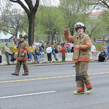 2003 Cherry Blossom Festival: Local Fire departments help to celebrate the Cherry Blossom Festival.  
