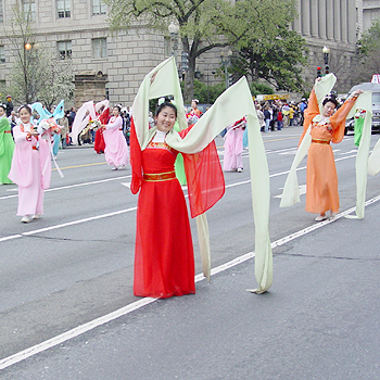 2003 Cherry Blossom Festival: East meets West during the Opening Ceremony.  