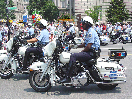These police issued Harley Davidsons were loud!