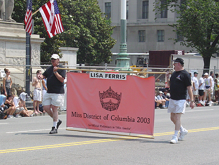 The banner for Miss District of Columbia 2003, Lisa Ferris