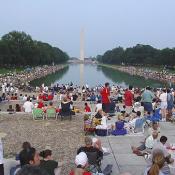 A great view from the Lincoln Memorial of the Reflecting Pool